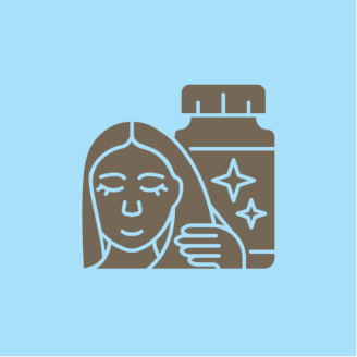 Woman with hair product illustration
